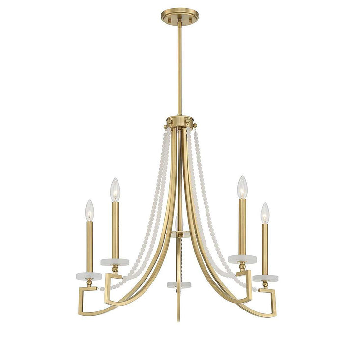 Savoy House - 1-8803-5-322 - Five Light Chandelier - Helen - Warm Brass