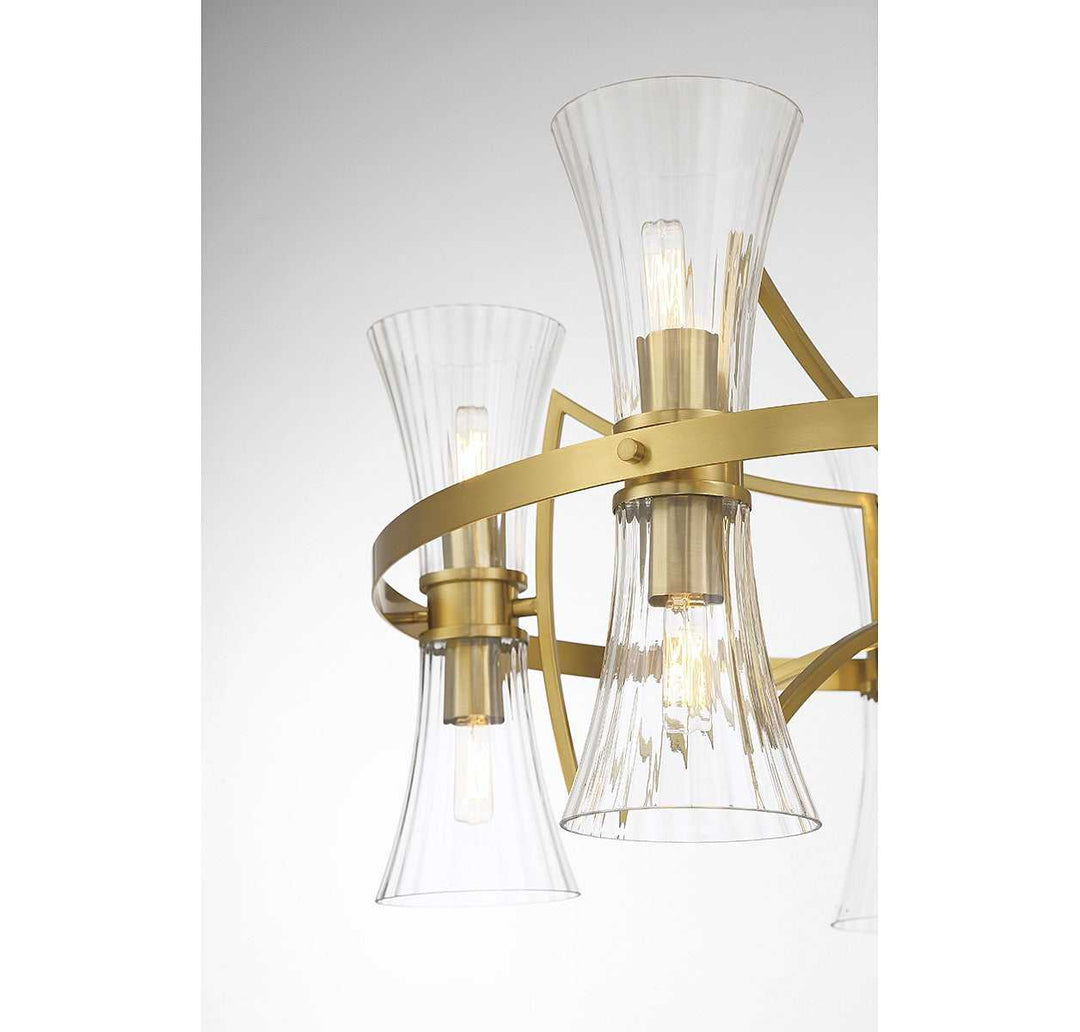 Bennington Ten Light Chandelier in Warm Brass Savoy House