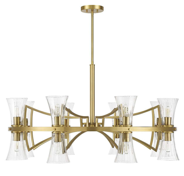 Bennington 16 Light Chandelier in Warm Brass Savoy House