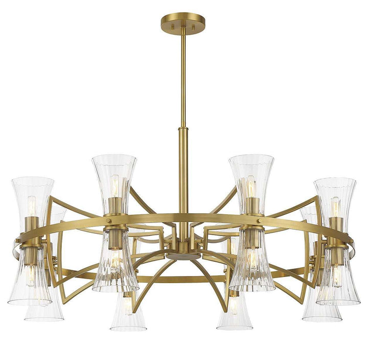 Bennington 16 Light Chandelier in Warm Brass Savoy House