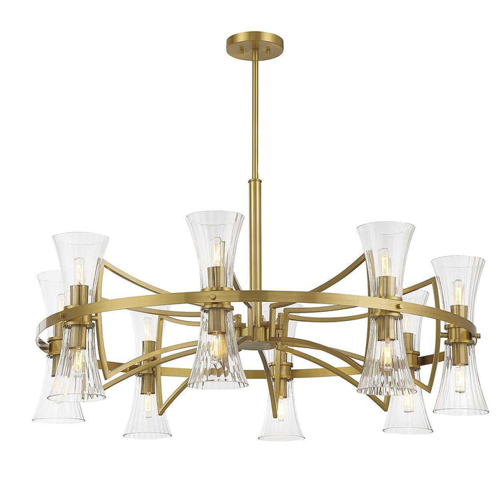 Bennington 16 Light Chandelier in Warm Brass Savoy House