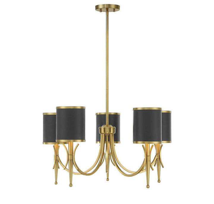 Savoy House - 1-9945-5-143 - Five Light Chandelier - Quincy - Matte Black w/Warm Brass
