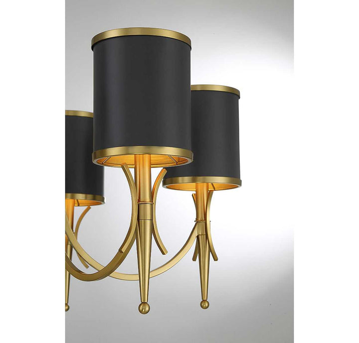 Savoy House - 1-9945-5-143 - Five Light Chandelier - Quincy - Matte Black w/Warm Brass