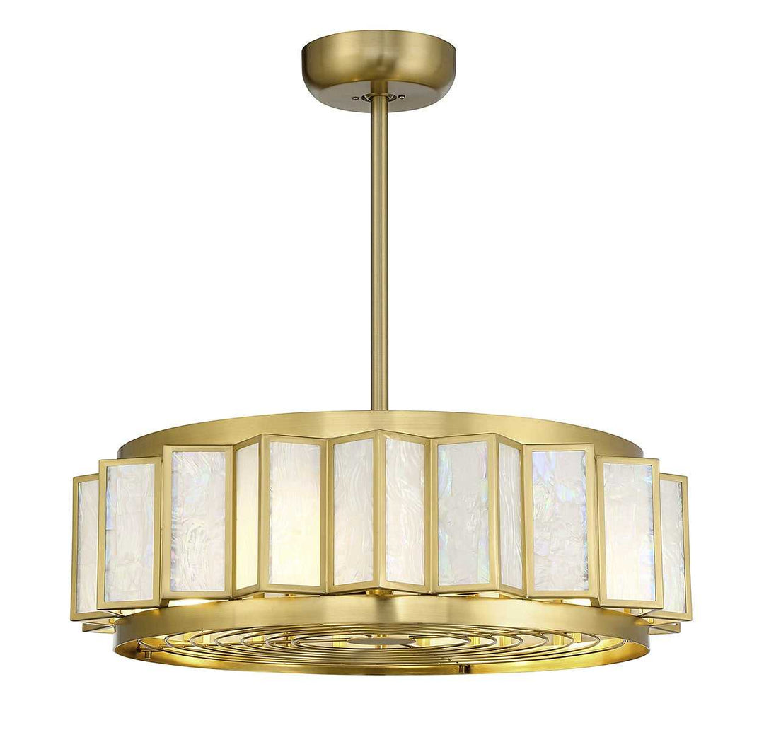 Gideon LED Fan D'Lier in Warm Brass Savoy House