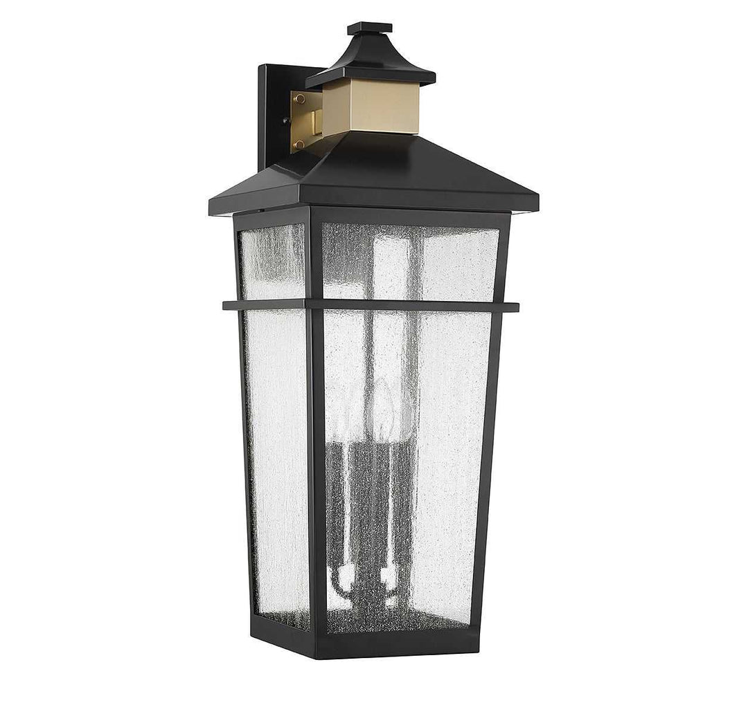 Savoy House - 5-716-143 - Four Light Outdoor Wall Lantern - Kingsley - Matte Black w/Warm Brass