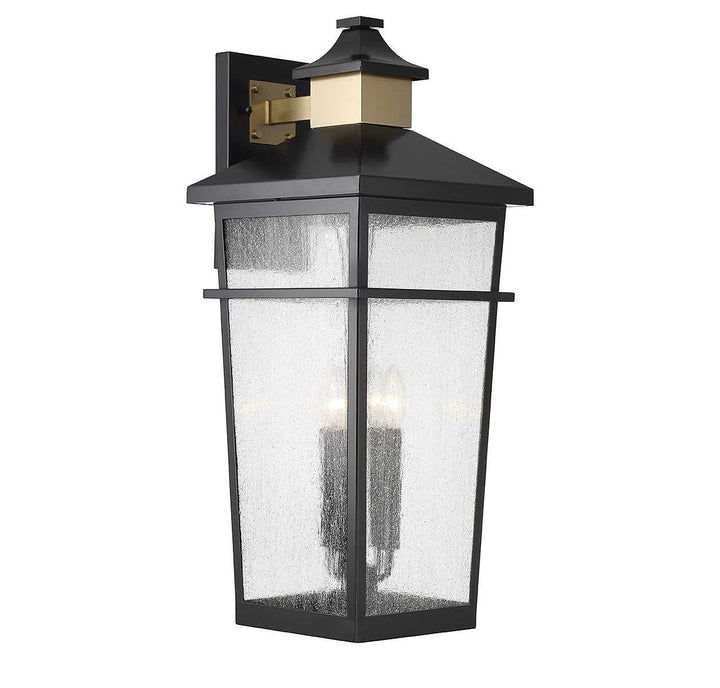 Savoy House - 5-716-143 - Four Light Outdoor Wall Lantern - Kingsley - Matte Black w/Warm Brass