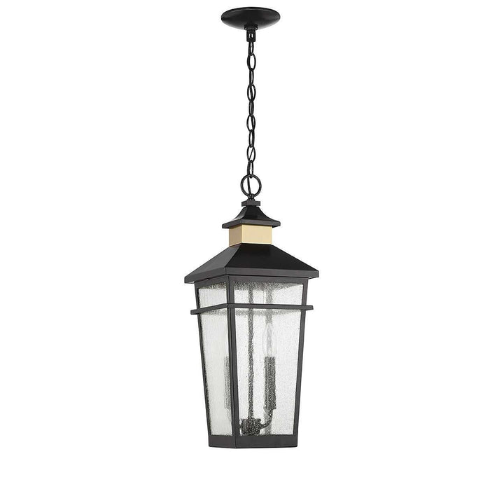 Savoy House - 5-717-143 - Two Light Outdoor Hanging Lantern - Kingsley - Matte Black w/Warm Brass