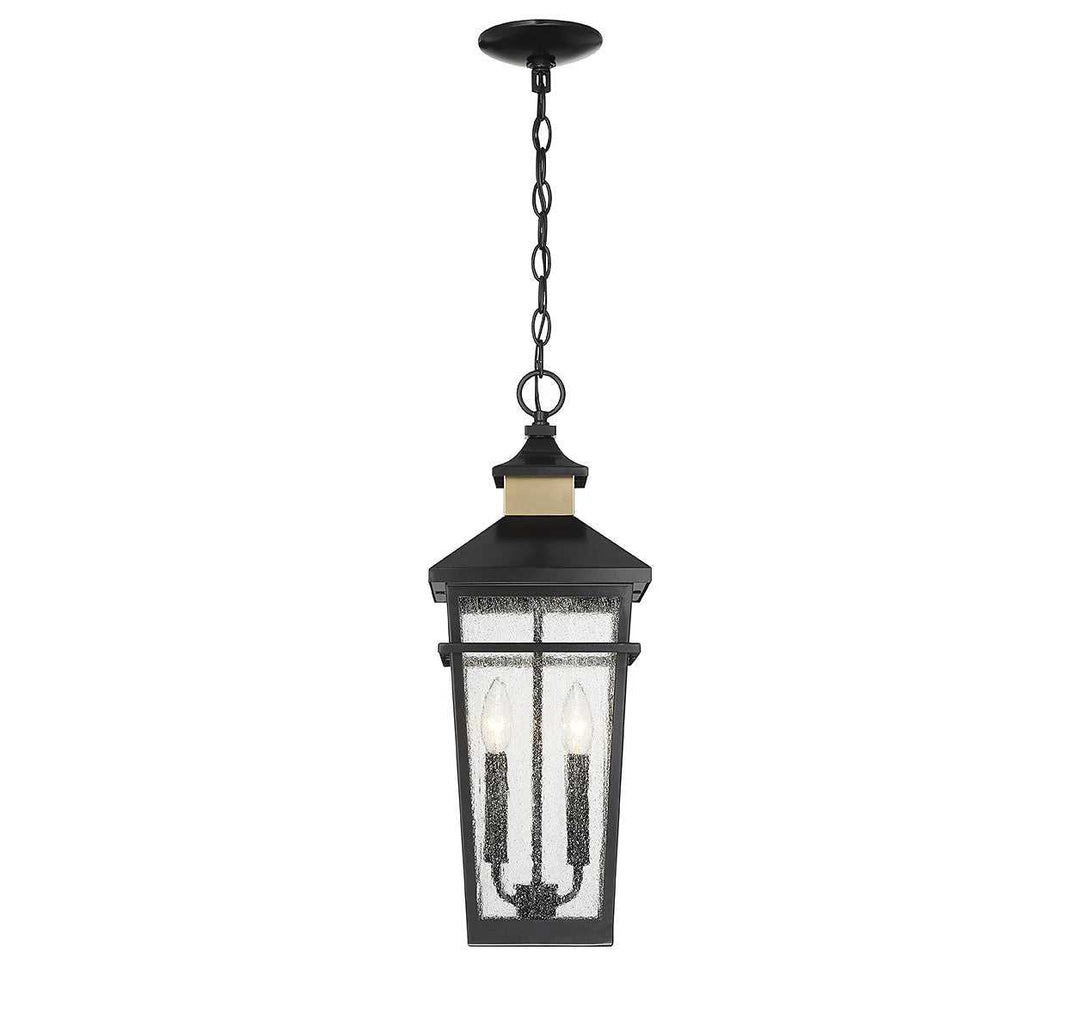 Savoy House - 5-717-143 - Two Light Outdoor Hanging Lantern - Kingsley - Matte Black w/Warm Brass