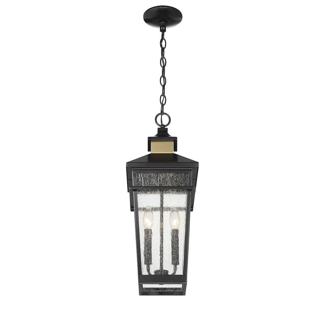 Savoy House - 5-717-143 - Two Light Outdoor Hanging Lantern - Kingsley - Matte Black w/Warm Brass