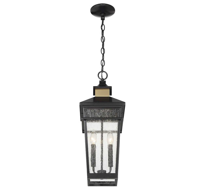 Savoy House - 5-717-143 - Two Light Outdoor Hanging Lantern - Kingsley - Matte Black w/Warm Brass