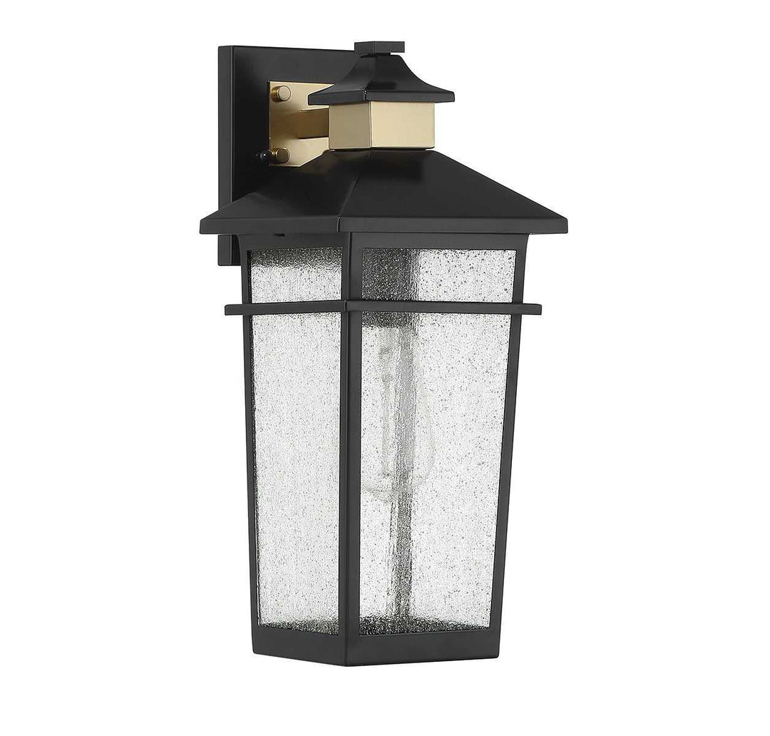 Savoy House - 5-719-143 - One Light Outdoor Wall Lantern - Kingsley - Matte Black w/Warm Brass
