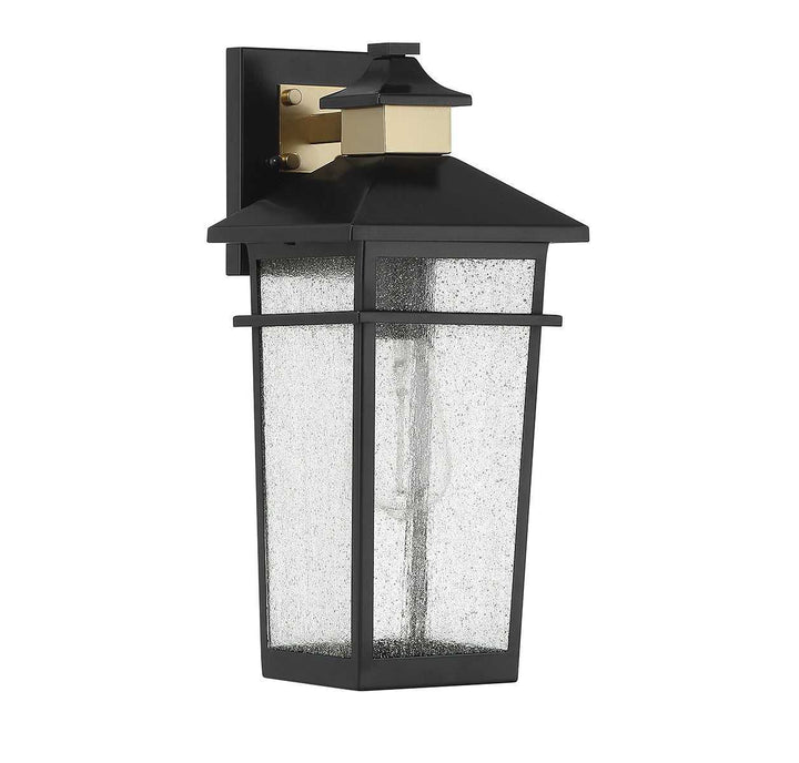 Savoy House - 5-719-143 - One Light Outdoor Wall Lantern - Kingsley - Matte Black w/Warm Brass