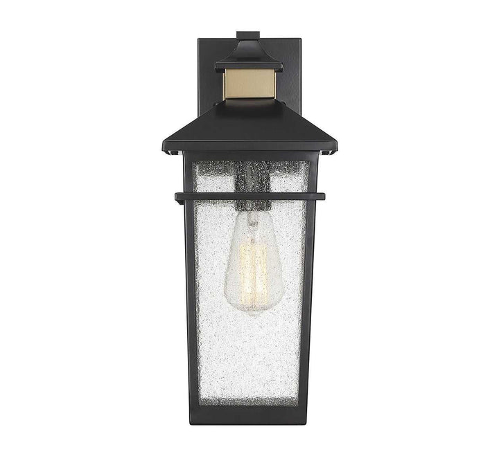 Savoy House - 5-719-143 - One Light Outdoor Wall Lantern - Kingsley - Matte Black w/Warm Brass