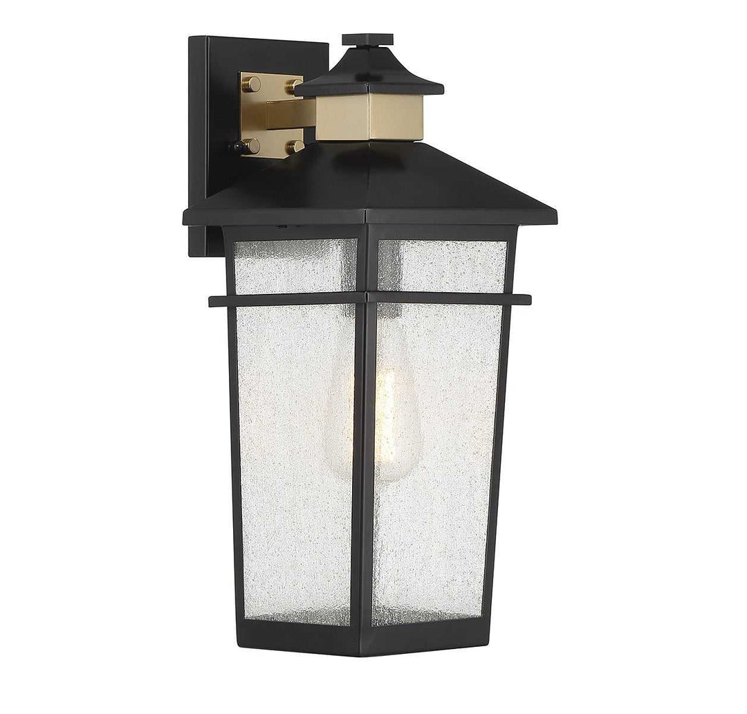 Savoy House - 5-719-143 - One Light Outdoor Wall Lantern - Kingsley - Matte Black w/Warm Brass