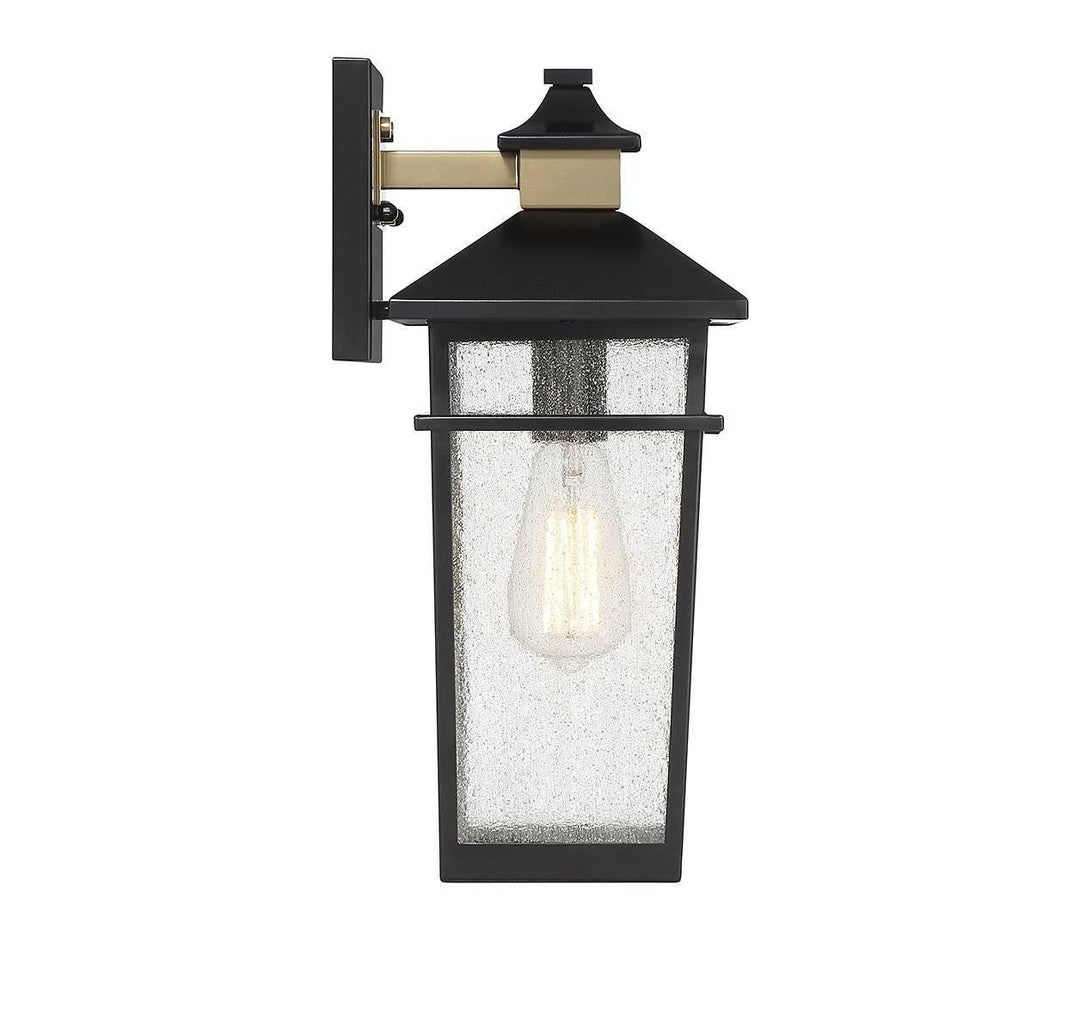 Savoy House - 5-719-143 - One Light Outdoor Wall Lantern - Kingsley - Matte Black w/Warm Brass
