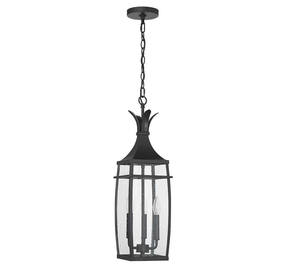 Montpelier Three Light Outdoor Hanging Lantern in Matte Black Savoy House