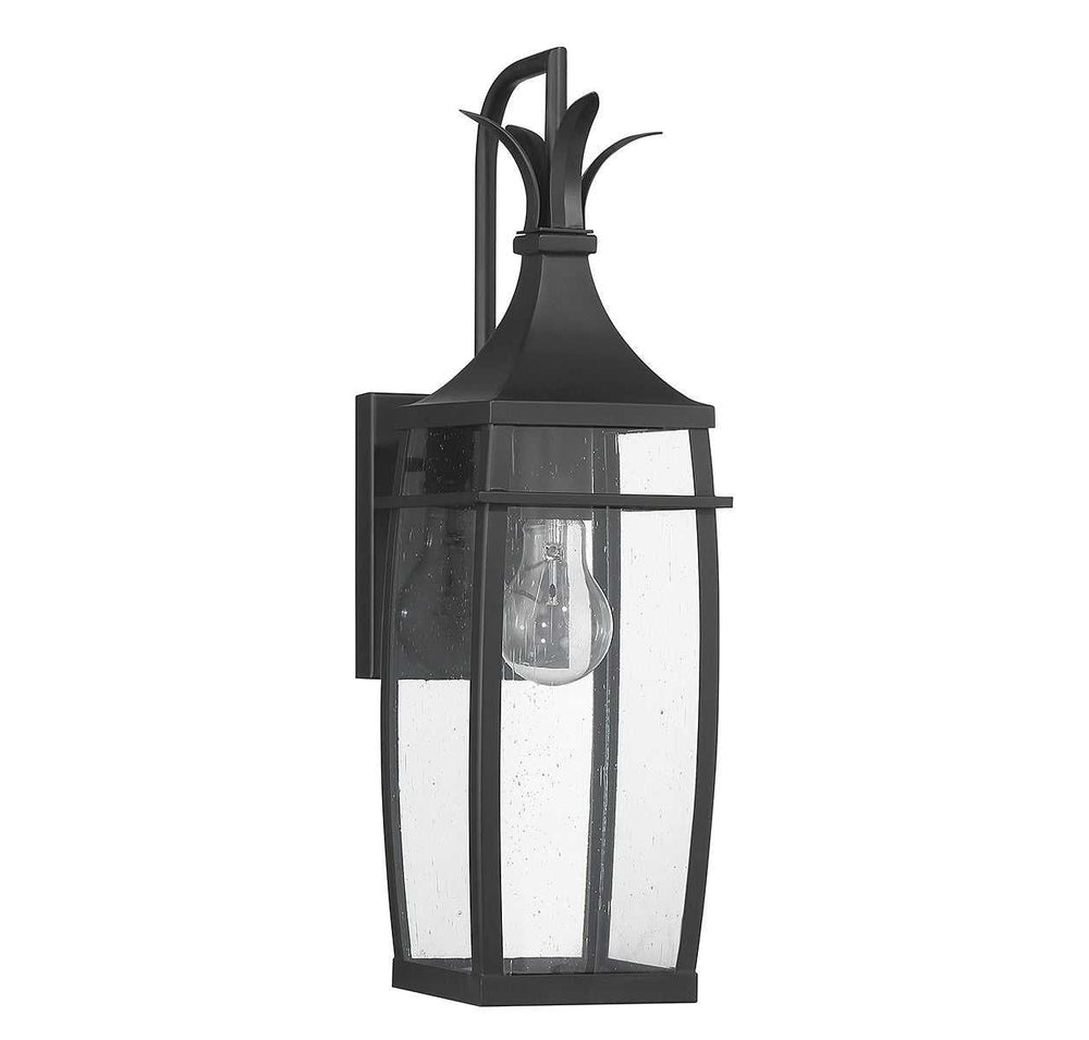Montpelier One Light Outdoor Wall Lantern in Matte Black Savoy House