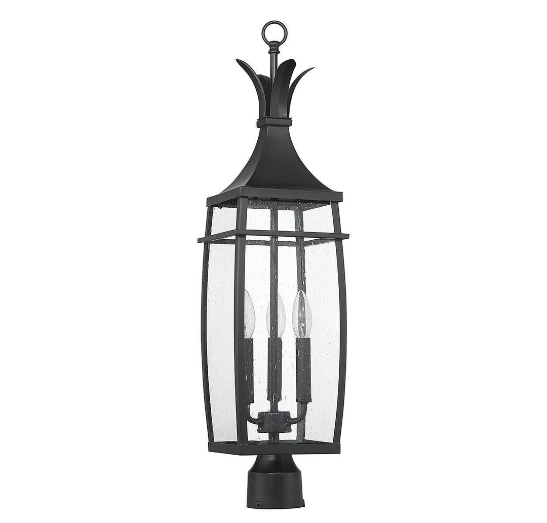 Montpelier Three Light Outdoor Post Lantern in Matte Black Savoy House