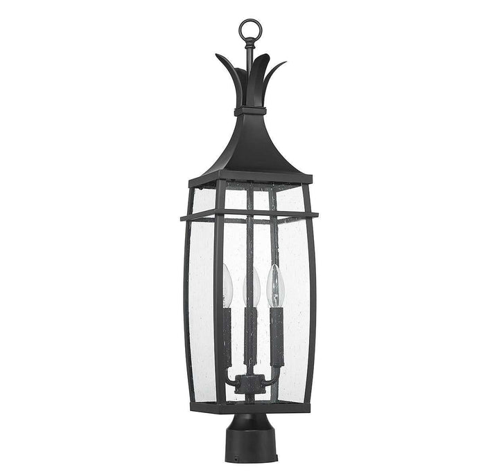 Montpelier Three Light Outdoor Post Lantern in Matte Black Savoy House