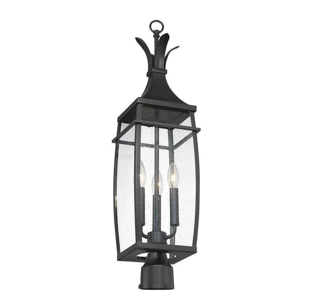 Montpelier Three Light Outdoor Post Lantern in Matte Black Savoy House