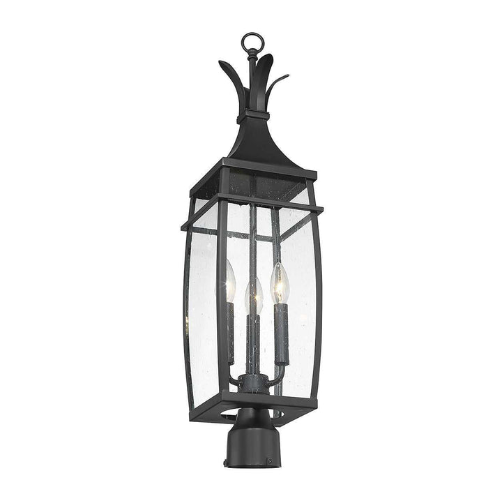 Montpelier Three Light Outdoor Post Lantern in Matte Black Savoy House
