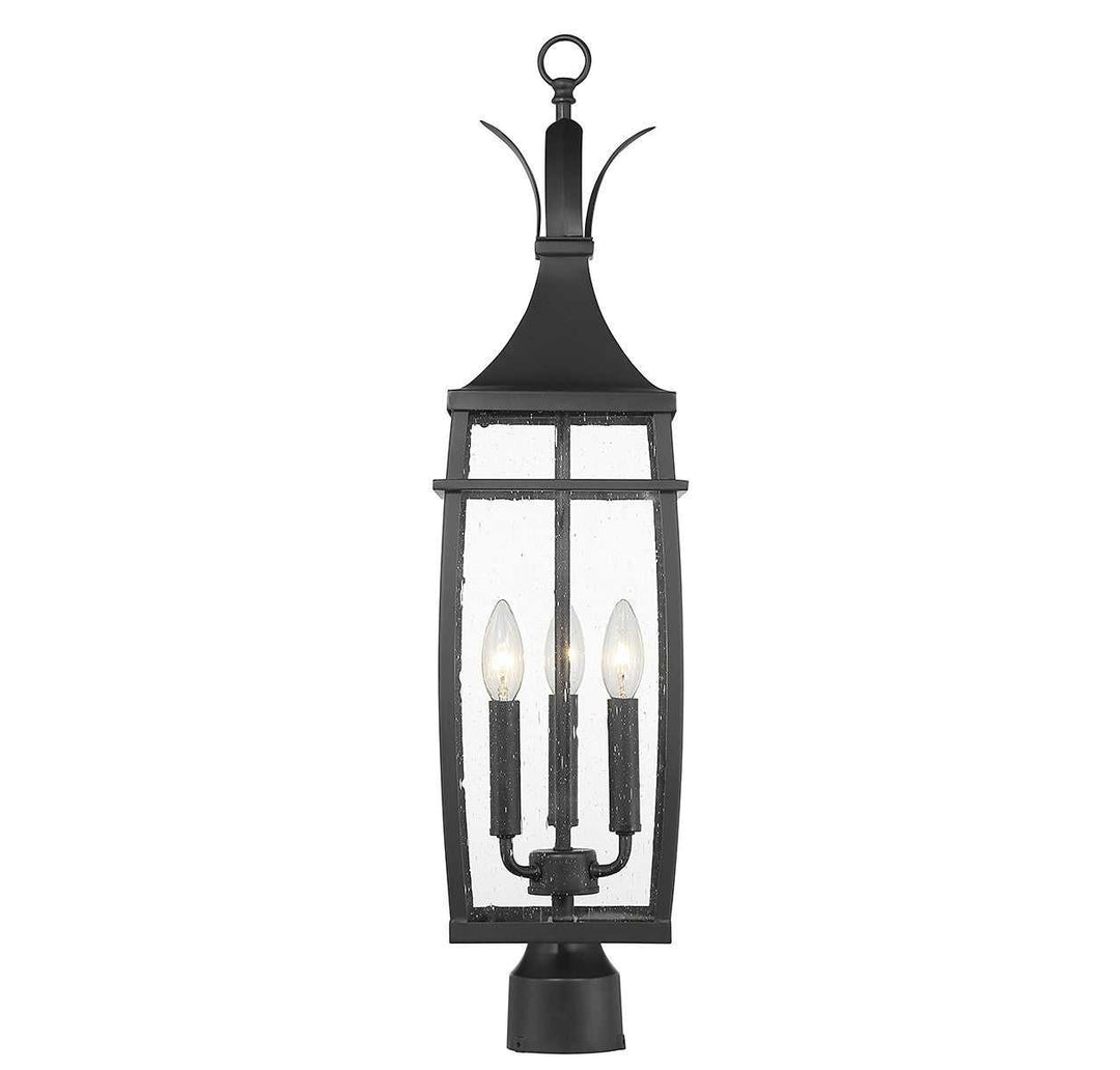 Montpelier Three Light Outdoor Post Lantern in Matte Black Savoy House
