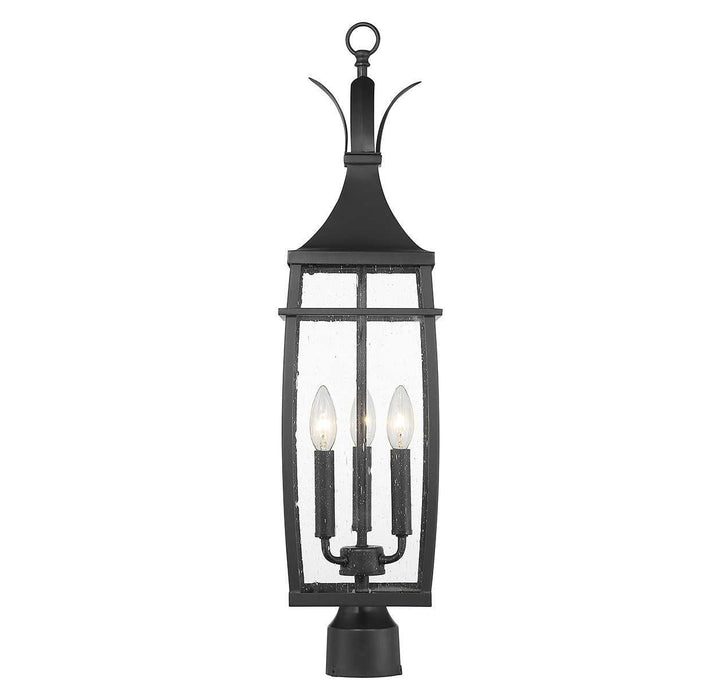 Montpelier Three Light Outdoor Post Lantern in Matte Black Savoy House