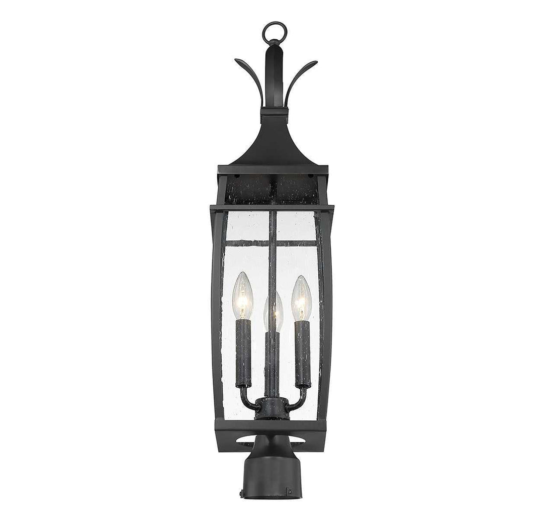 Montpelier Three Light Outdoor Post Lantern in Matte Black Savoy House