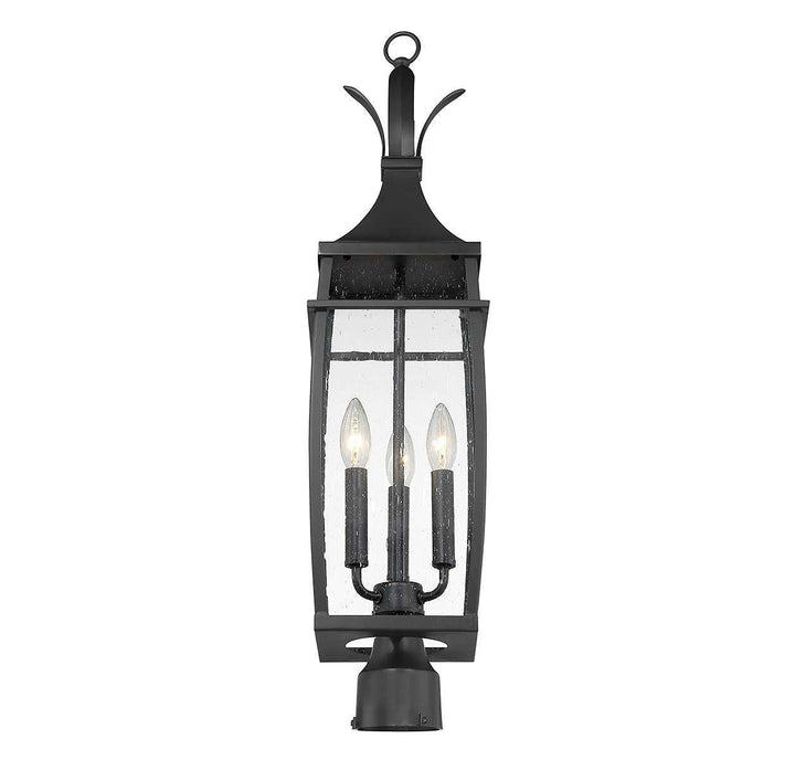 Montpelier Three Light Outdoor Post Lantern in Matte Black Savoy House
