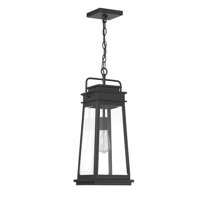 Boone One Light Outdoor Hanging Lantern in Matte Black Savoy House