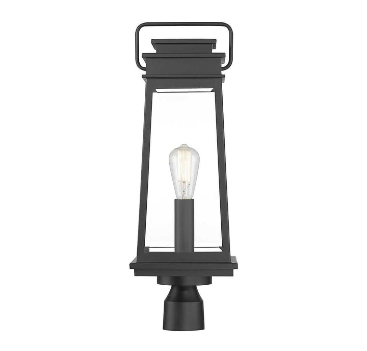 Boone One Light Outdoor Post Lantern in Matte Black Savoy House