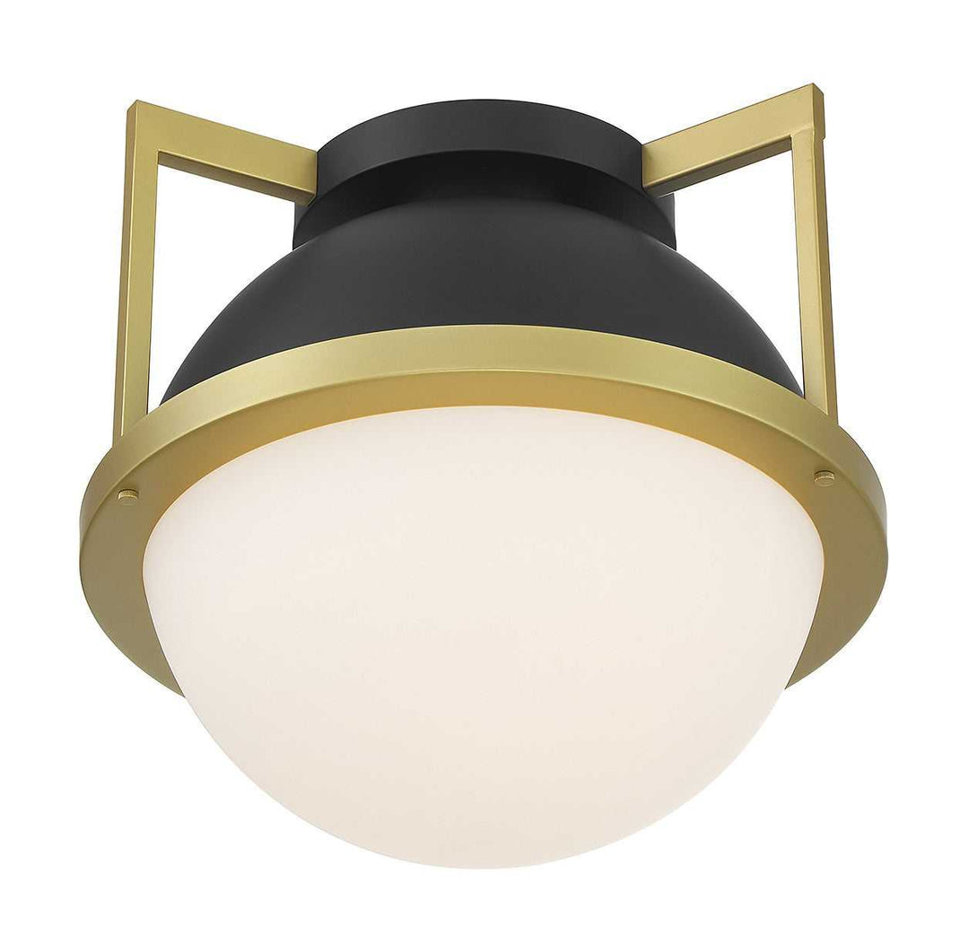 Carlysle One Light Flush Mount in Matte Black with Warm Brass Savoy House