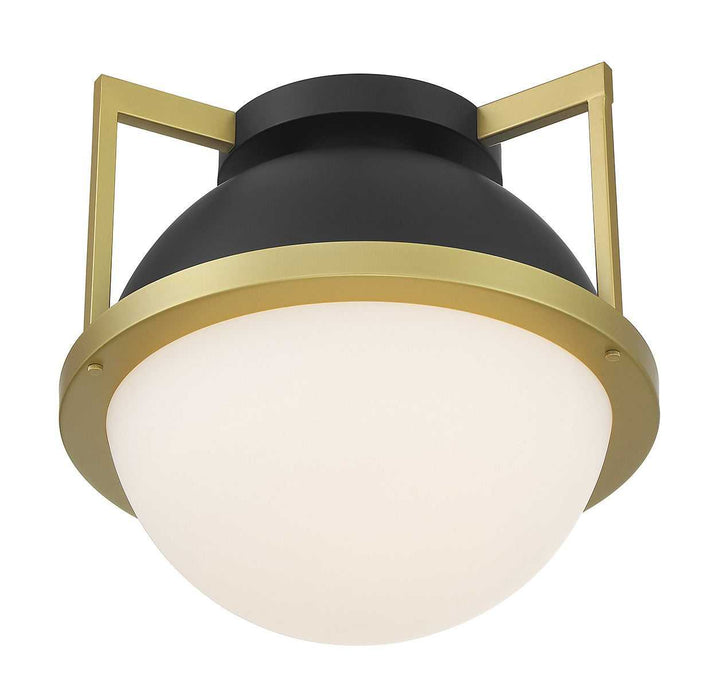 Carlysle One Light Flush Mount in Matte Black with Warm Brass Savoy House