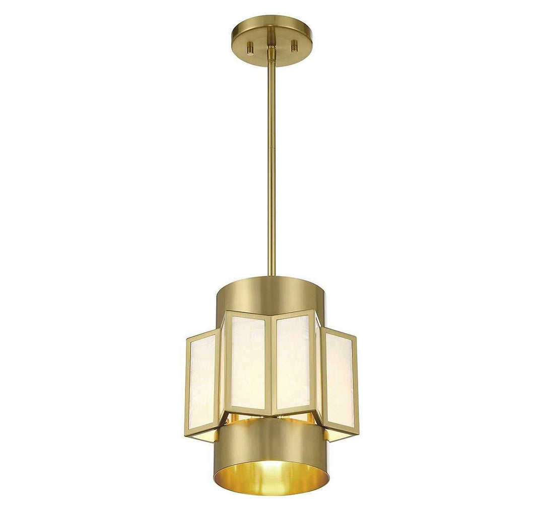 Gideon Three Light Pendant in Warm Brass Savoy House