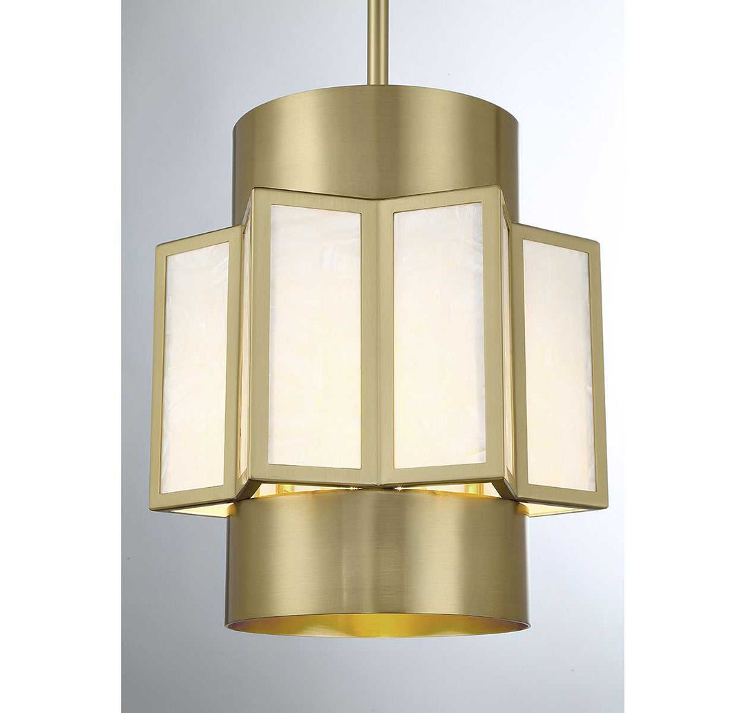 Gideon Three Light Pendant in Warm Brass Savoy House