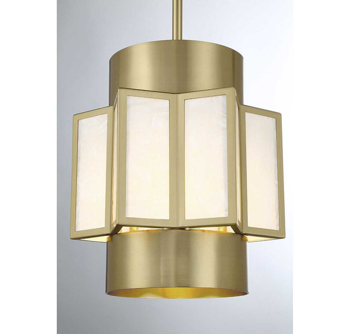 Gideon Three Light Pendant in Warm Brass Savoy House