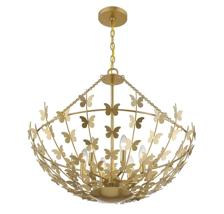 Savoy House - 7-4199-6-171 - Six Light Pendant - Birch - Burnished Brass