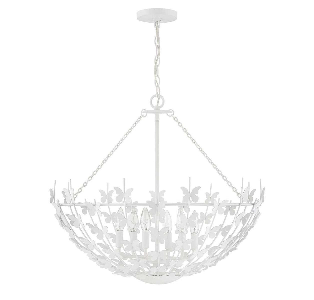 Savoy House - 7-4199-6-83 - Six Light Pendant - Birch - Bisque White