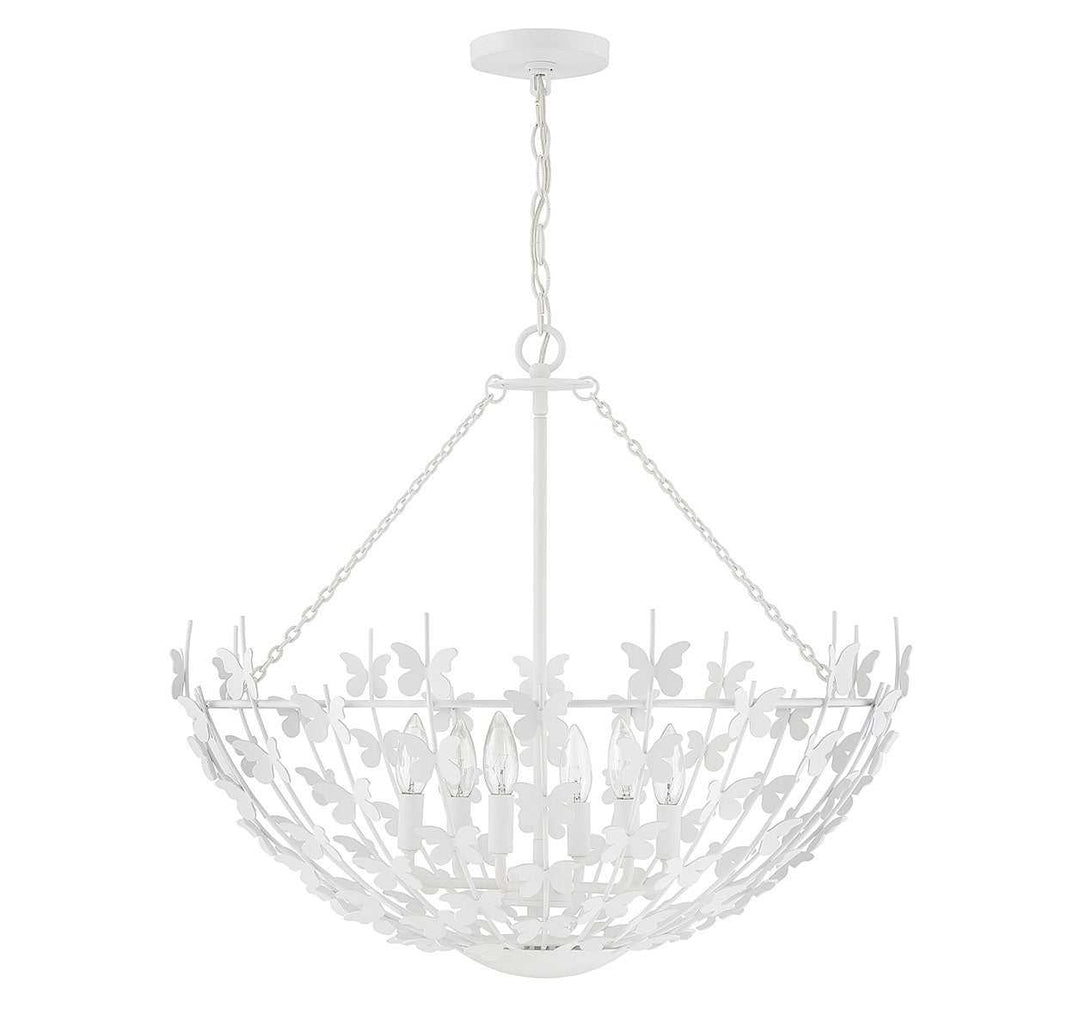 Savoy House - 7-4199-6-83 - Six Light Pendant - Birch - Bisque White