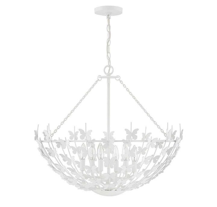 Savoy House - 7-4199-6-83 - Six Light Pendant - Birch - Bisque White