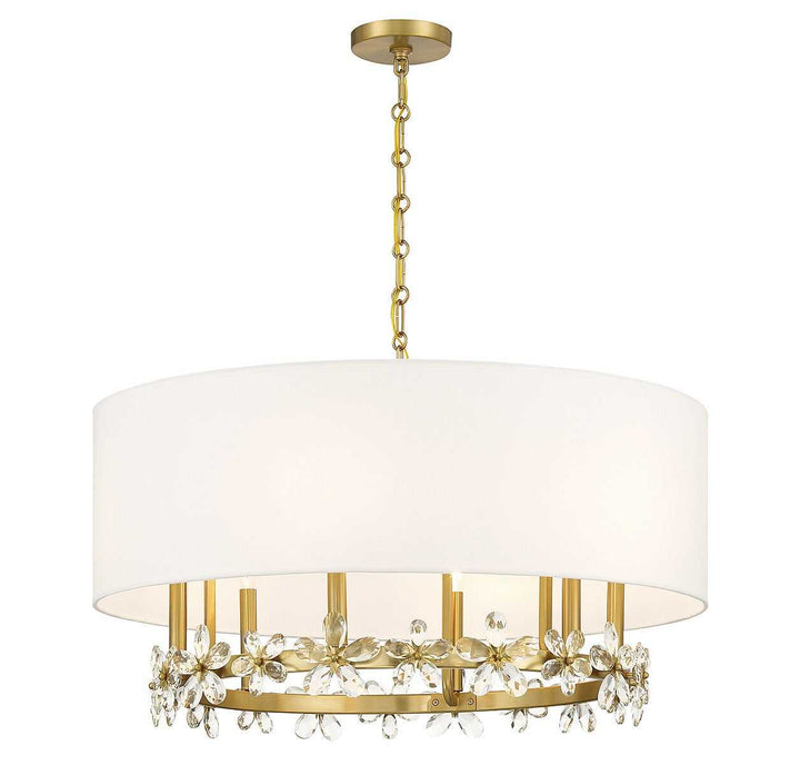 Savoy House - 7-4368-6-322 - Six Light Pendant - Dahlia - Warm Brass