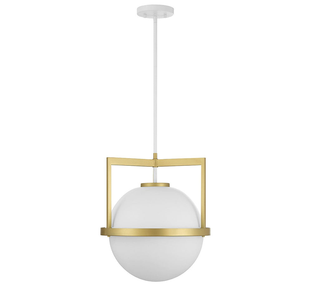 Savoy House - 7-4600-1-142 - One Light Pendant - Carlysle - White w/Warm Brass