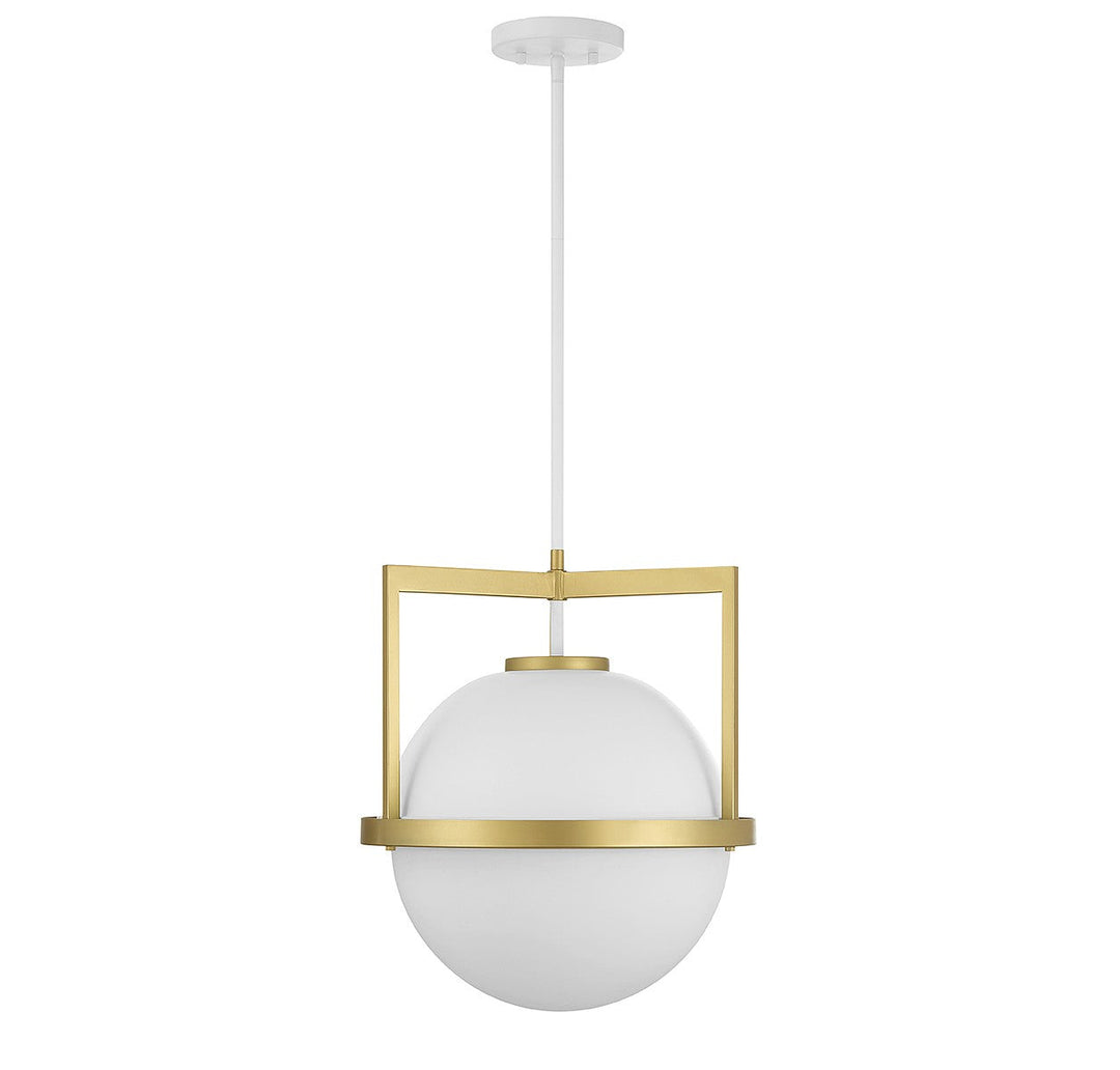 Savoy House - 7-4600-1-142 - One Light Pendant - Carlysle - White w/Warm Brass