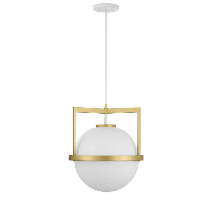 Savoy House - 7-4600-1-142 - One Light Pendant - Carlysle - White w/Warm Brass