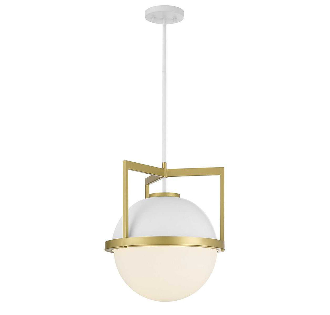 Savoy House - 7-4600-1-142 - One Light Pendant - Carlysle - White w/Warm Brass