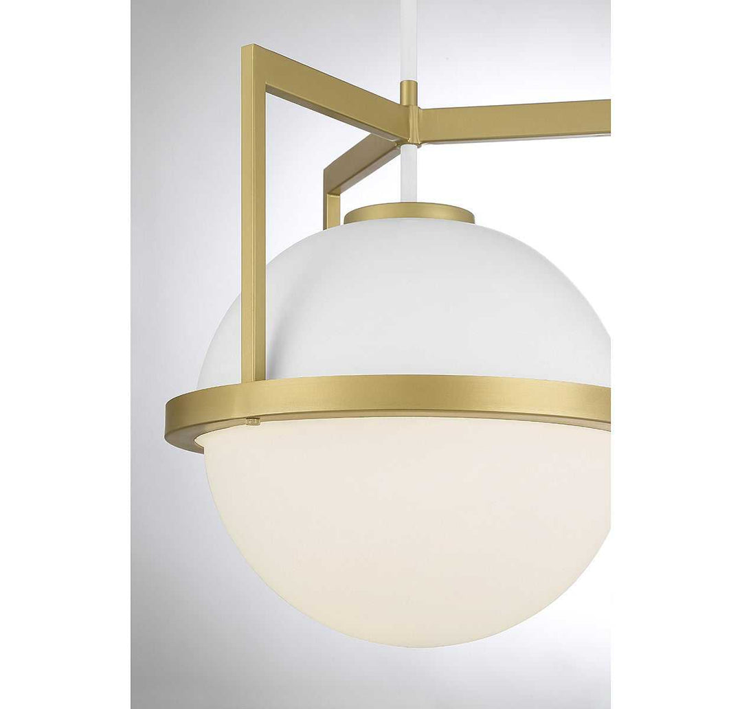Savoy House - 7-4600-1-142 - One Light Pendant - Carlysle - White w/Warm Brass