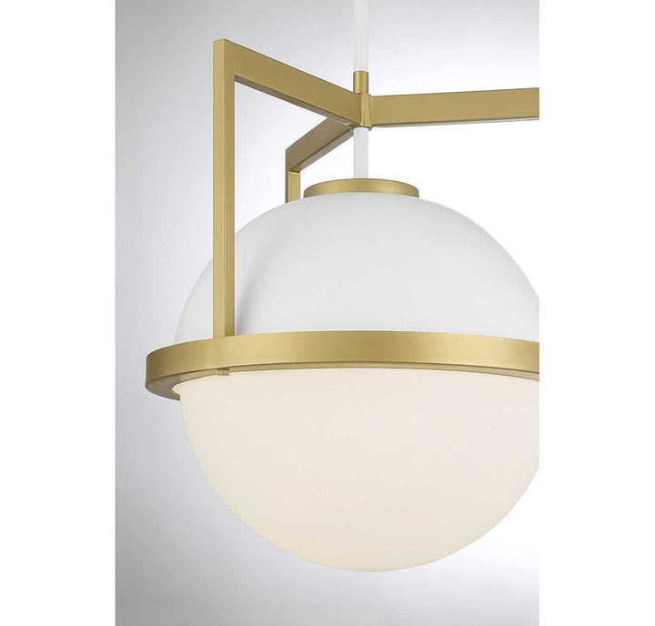 Savoy House - 7-4600-1-142 - One Light Pendant - Carlysle - White w/Warm Brass