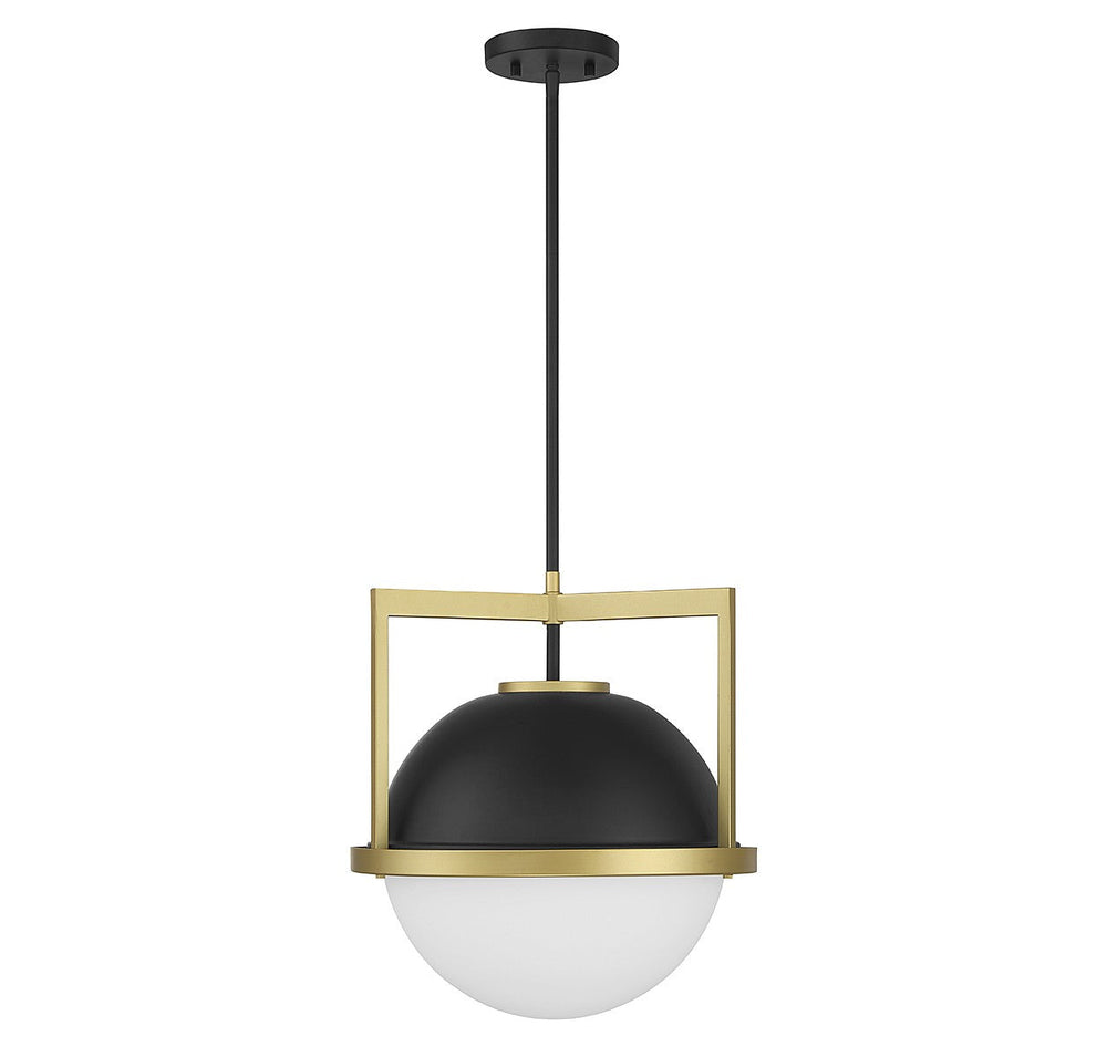Savoy House - 7-4600-1-143 - One Light Pendant - Carlysle - Matte Black w/Warm Brass