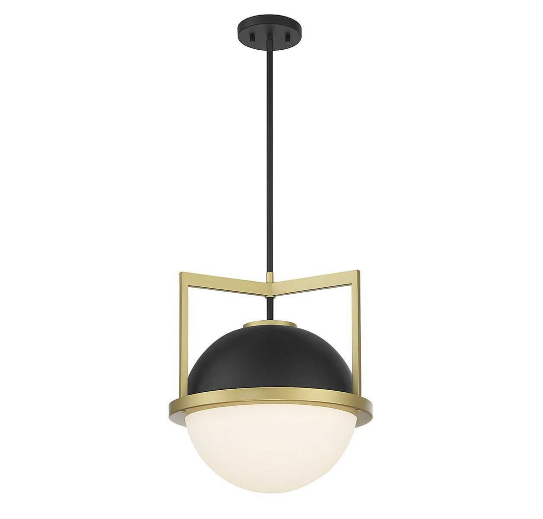 Savoy House - 7-4600-1-143 - One Light Pendant - Carlysle - Matte Black w/Warm Brass
