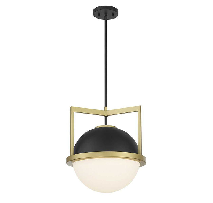 Savoy House - 7-4600-1-143 - One Light Pendant - Carlysle - Matte Black w/Warm Brass